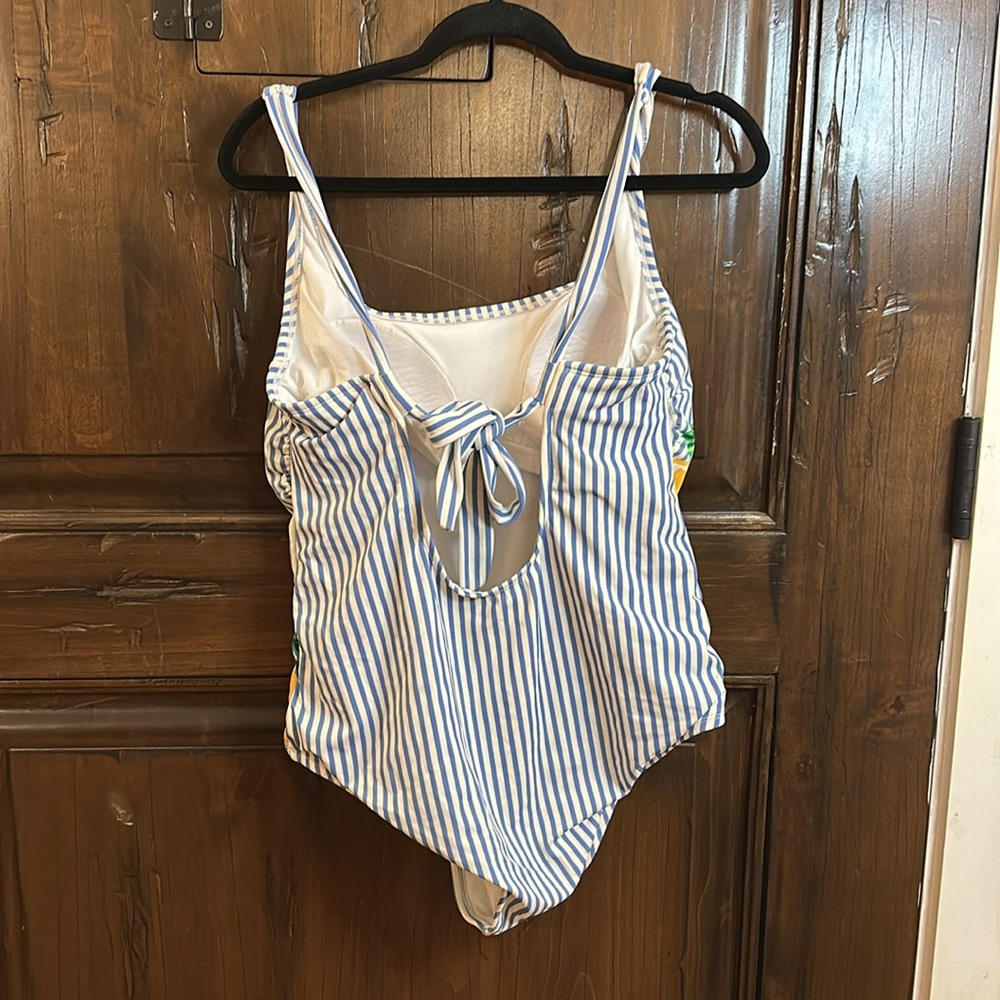 Kona Sol Blue and White One Piece Swimsuit - Picture 5 of 5